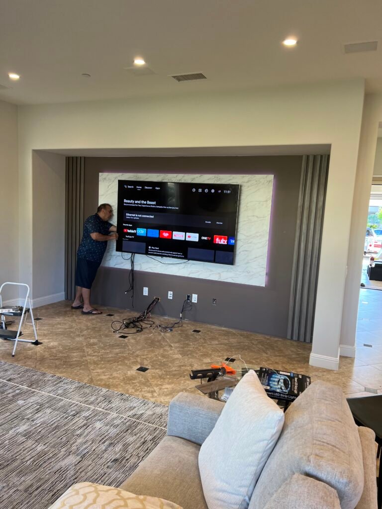 Custom entertainment center by Reza Custom Cabinet