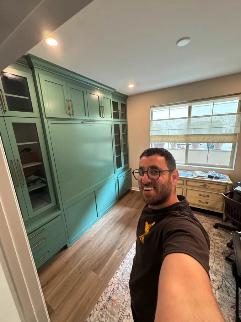 custom murphy bed built-in with storage in San Diego