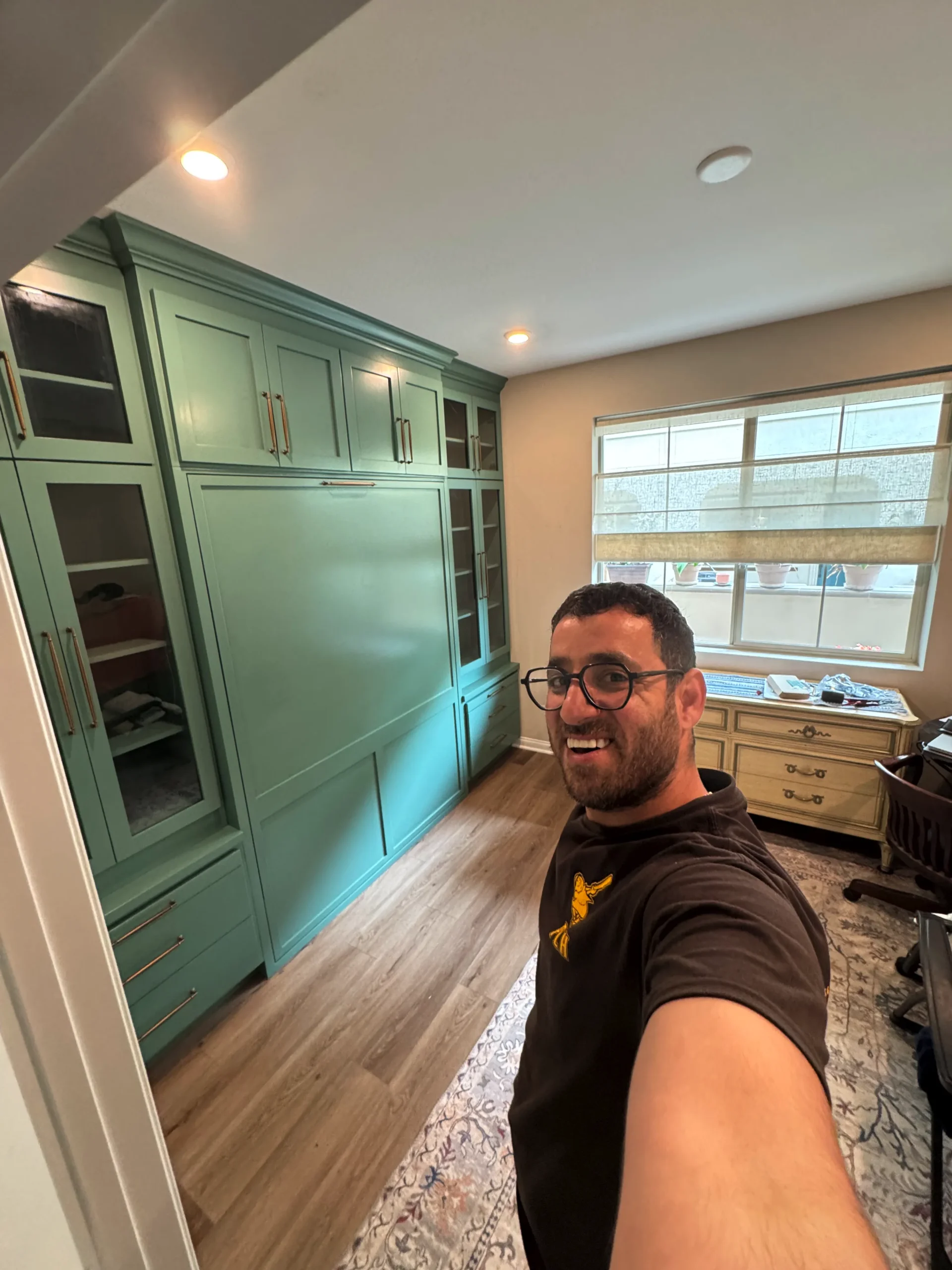 custom murphy bed built-in with storage in San Diego