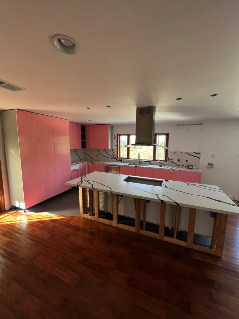 modern European style matte black cabinets Escondido