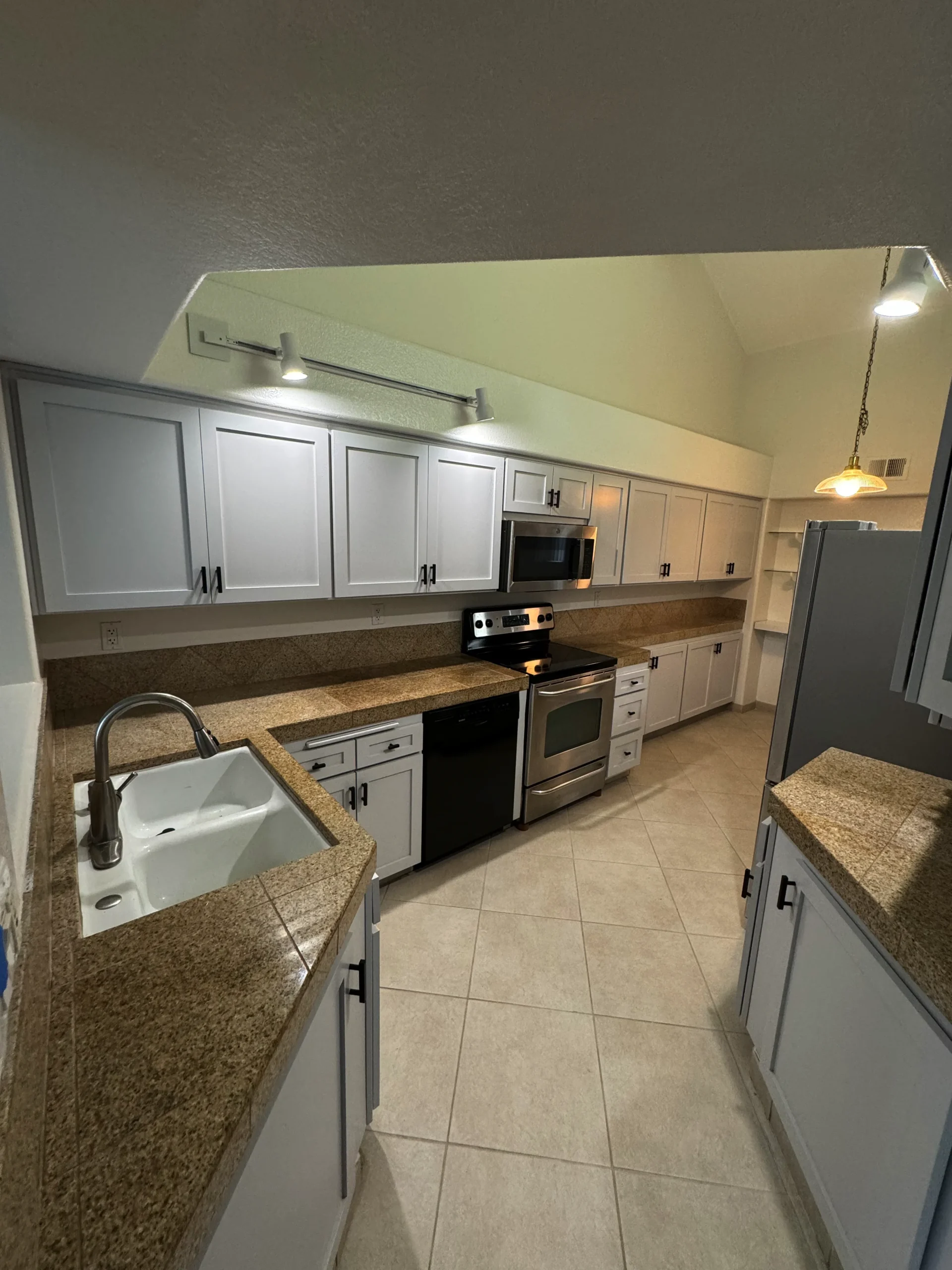 cabinet refacing project in La Jolla with white shaker doors