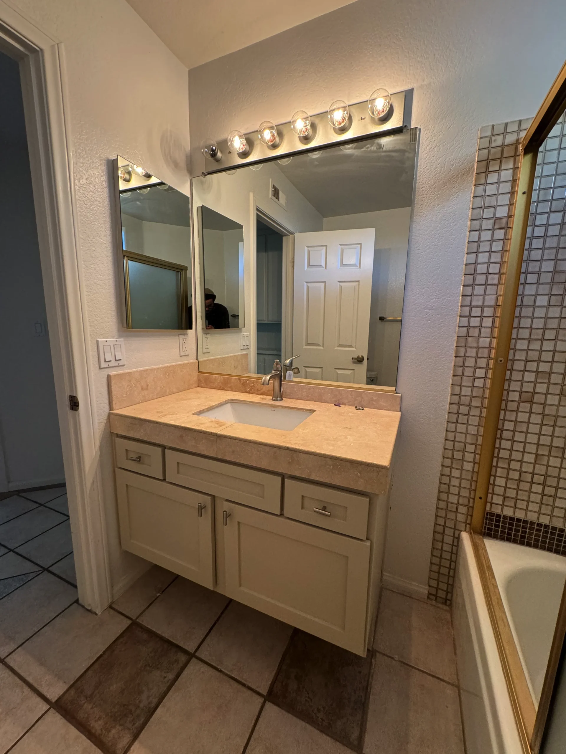 cabinet refacing project in La Jolla with white shaker doors