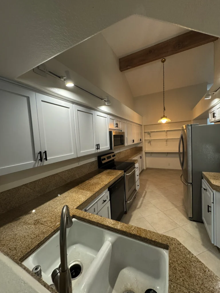 cabinet refacing project in La Jolla with white shaker doors