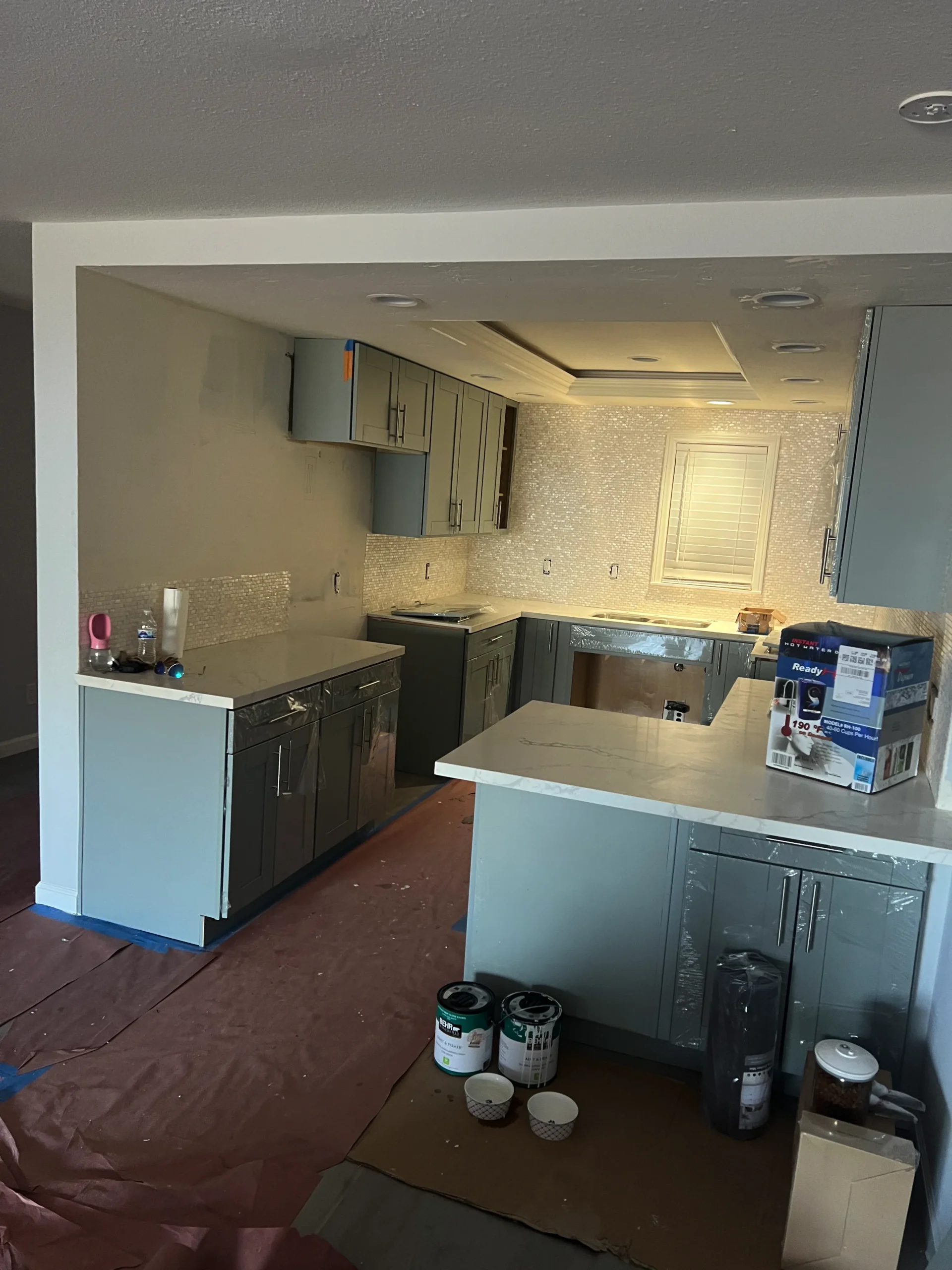 prefab shaker cabinet installation Del Mar kitchen and bath