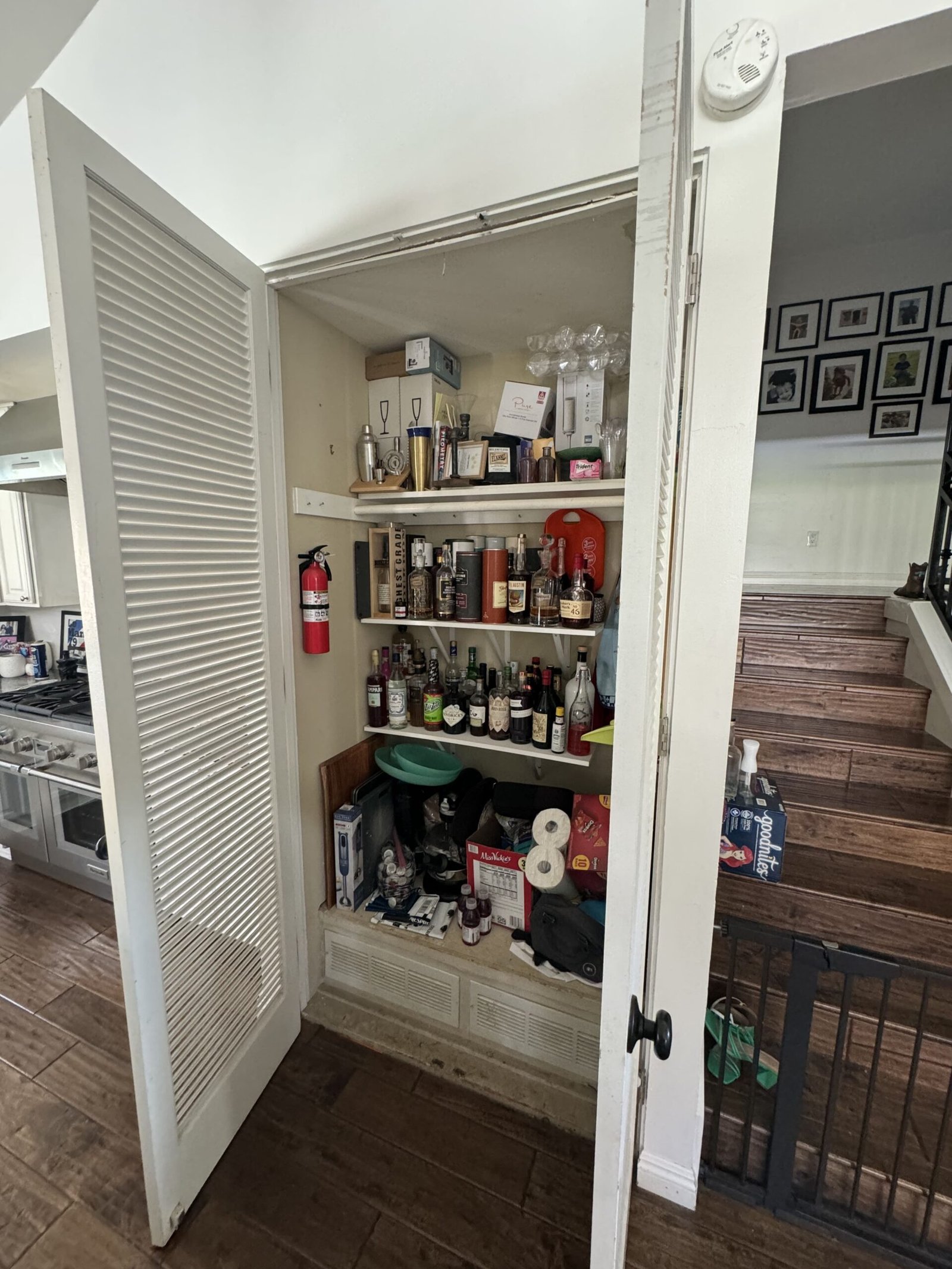 La Jolla custom shaker cabinets white oak and blue paint