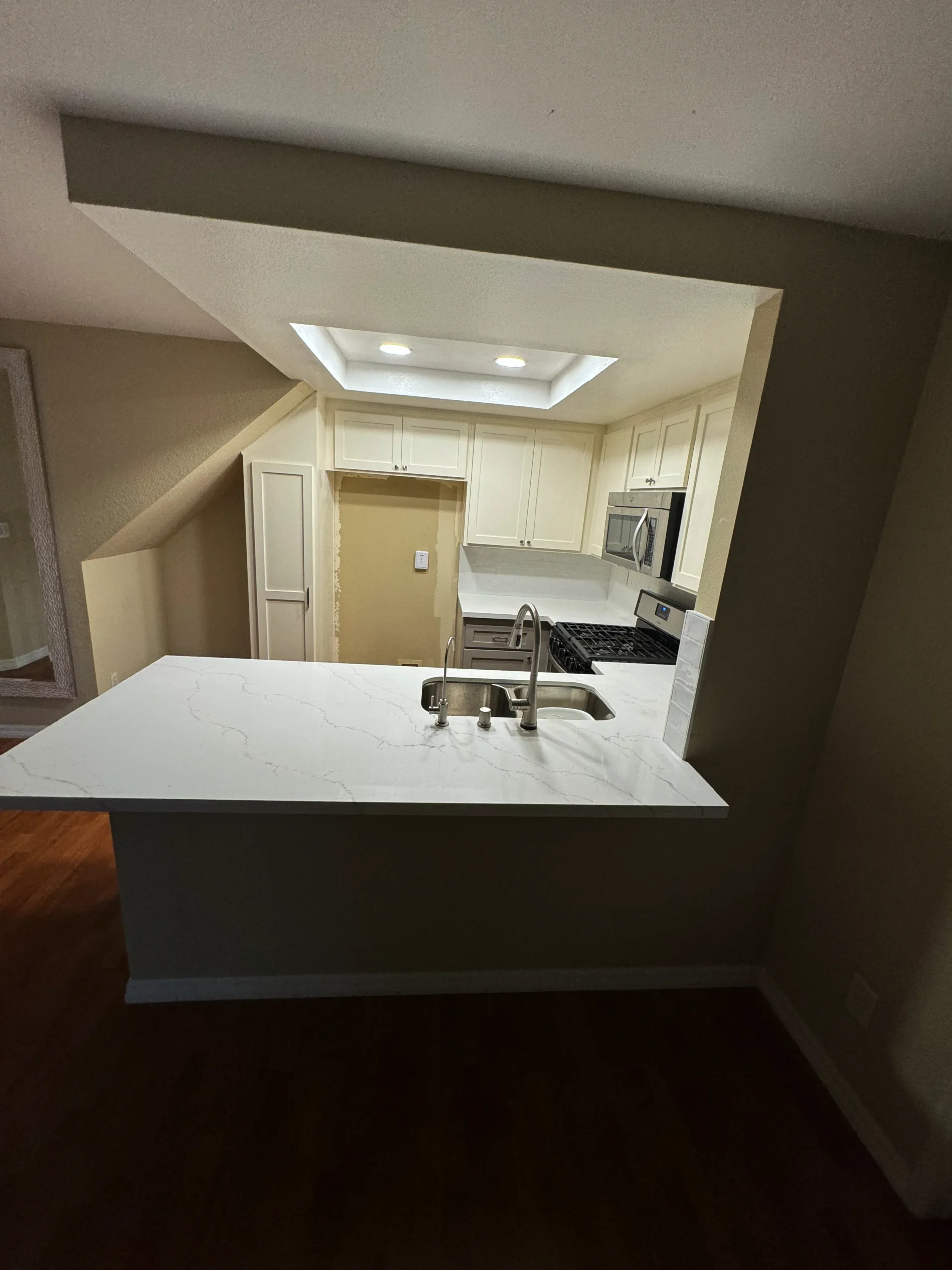 two-tone kitchen cabinet refacing in Mira Mesa
