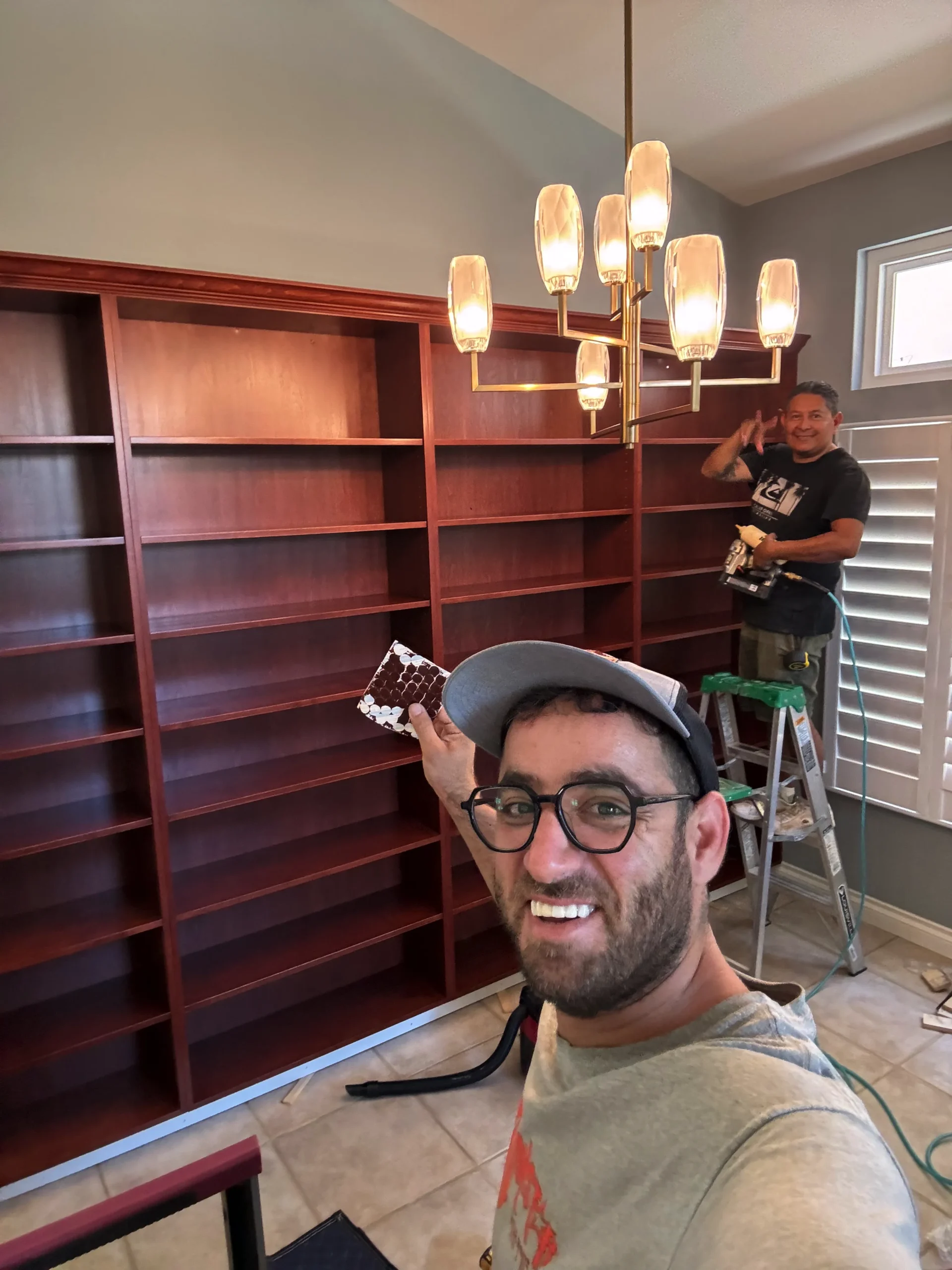 custom traditional library bookshelf in Rancho Santa Fe