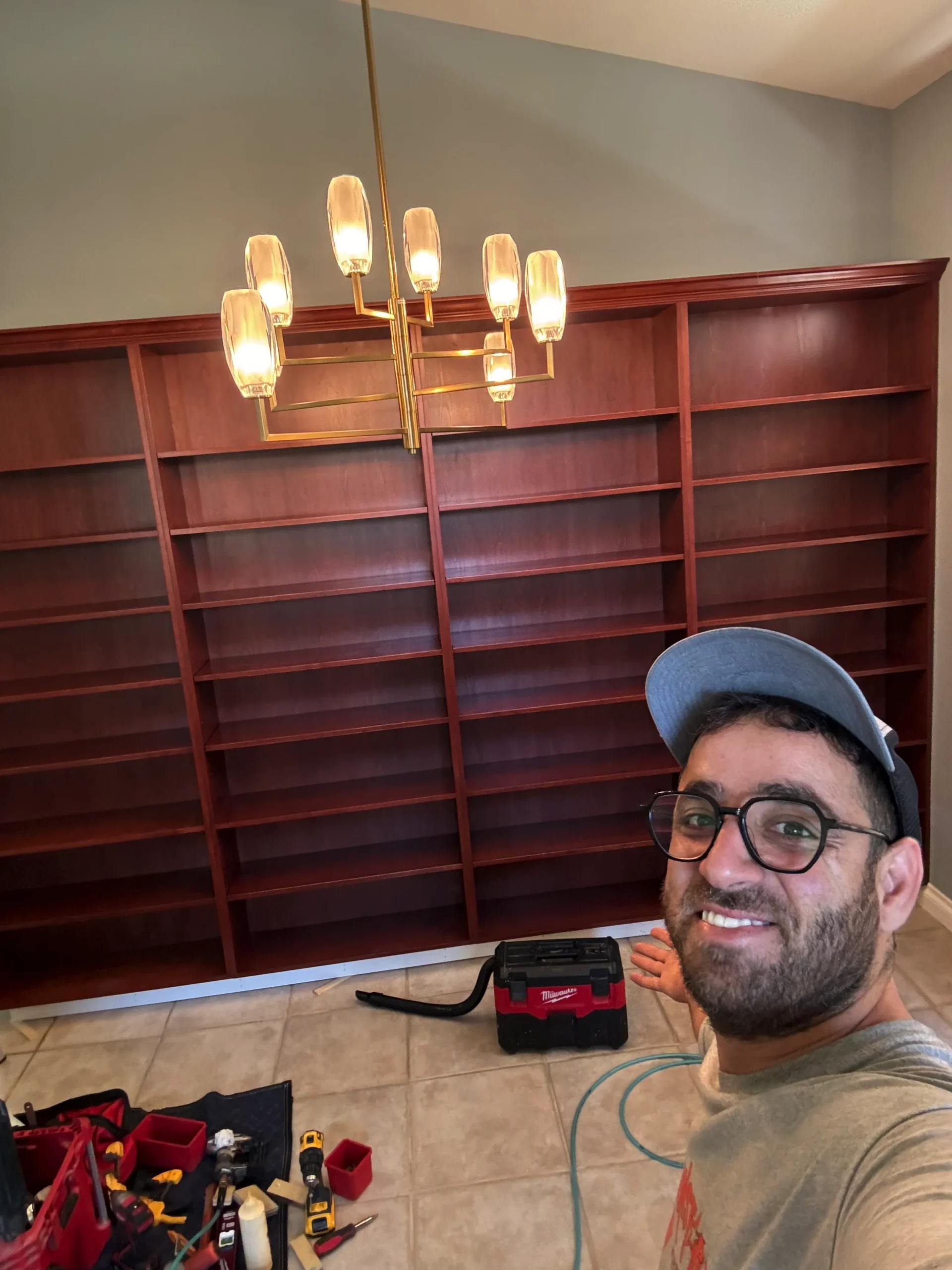 custom traditional library bookshelf in Rancho Santa Fe