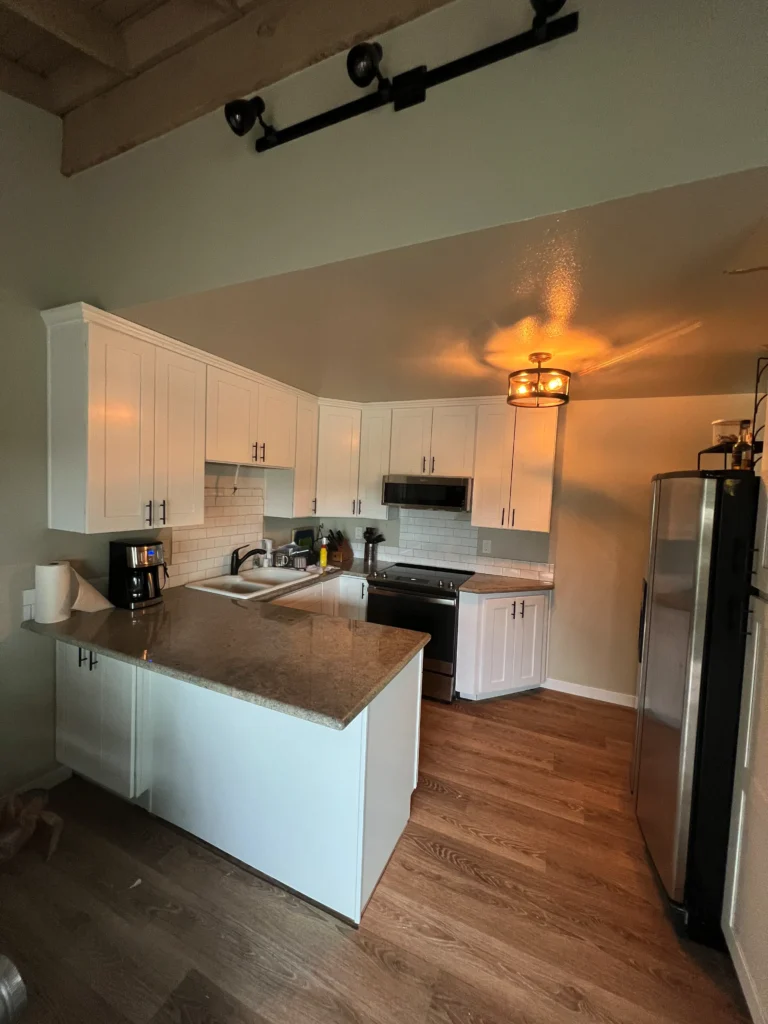 kitchen remodel with white cabinets in Mission Beach