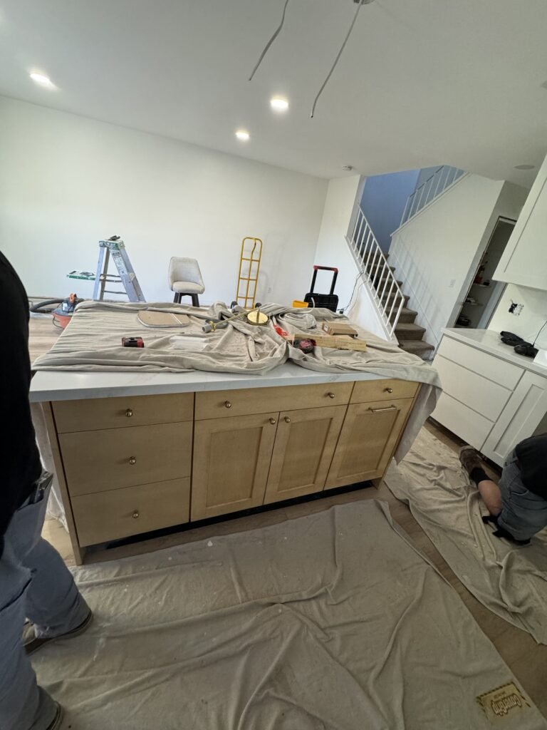 quartz countertop island Carlsbad kitchen remodel