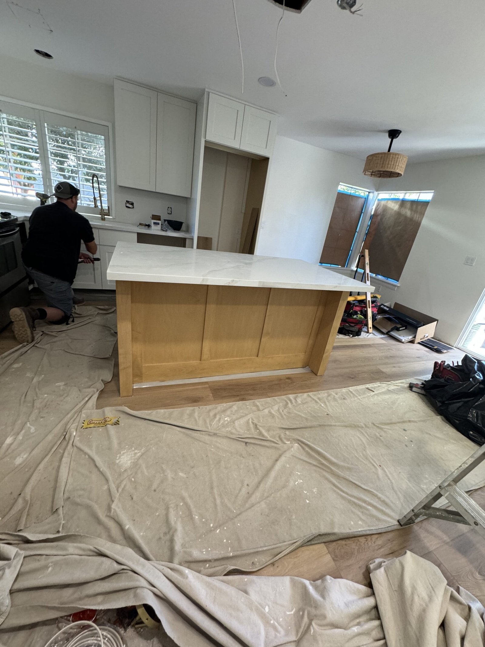 quartz countertop island Carlsbad kitchen remodel