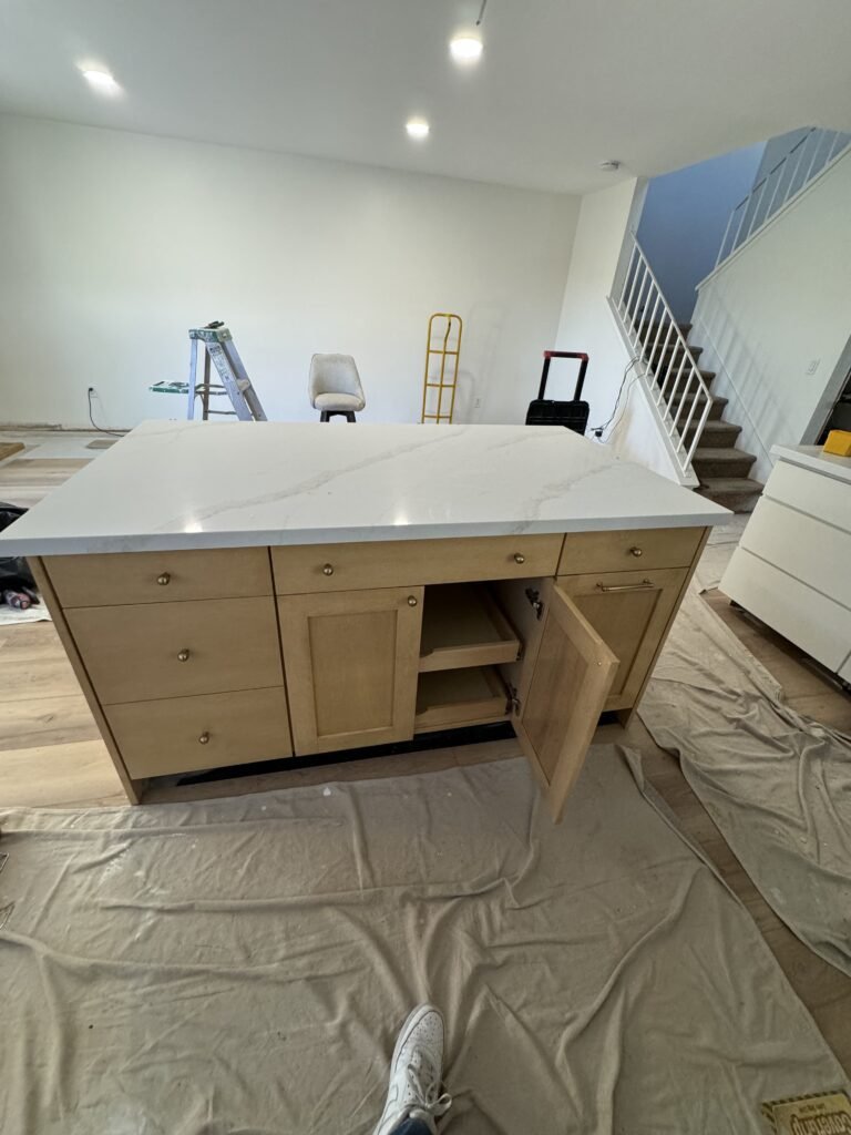 custom shaker island cabinets with storage Carlsbad