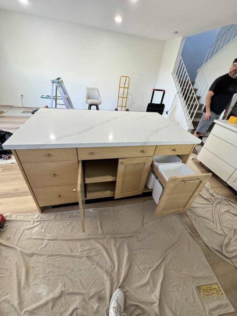 custom shaker island cabinets with storage Carlsbad
