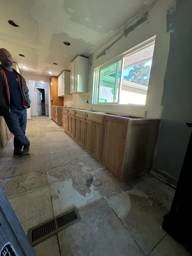 white and wood shaker cabinets remodel in Escondido for Zach's project