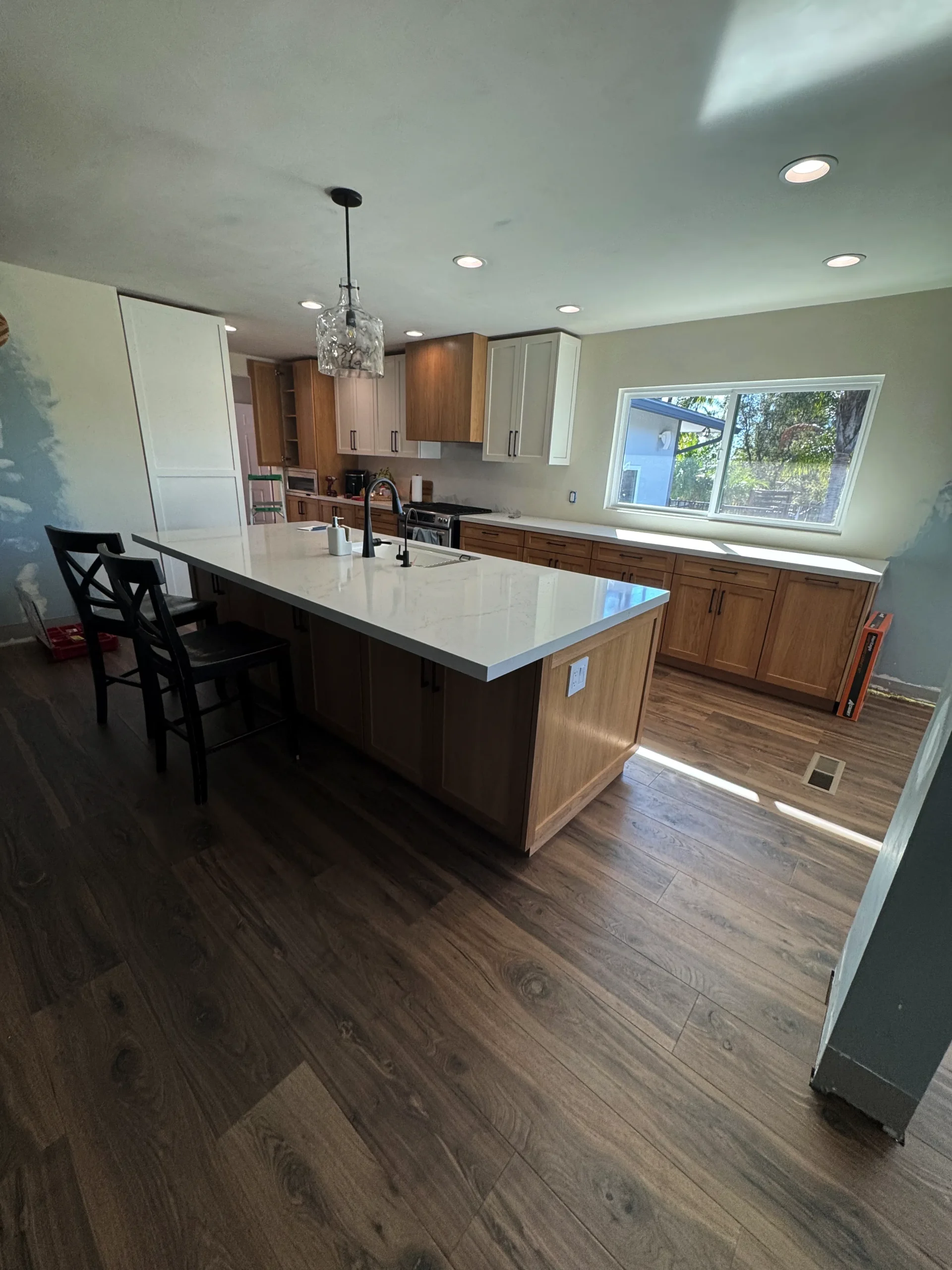 white and wood shaker cabinets remodel in Escondido for Zach's project