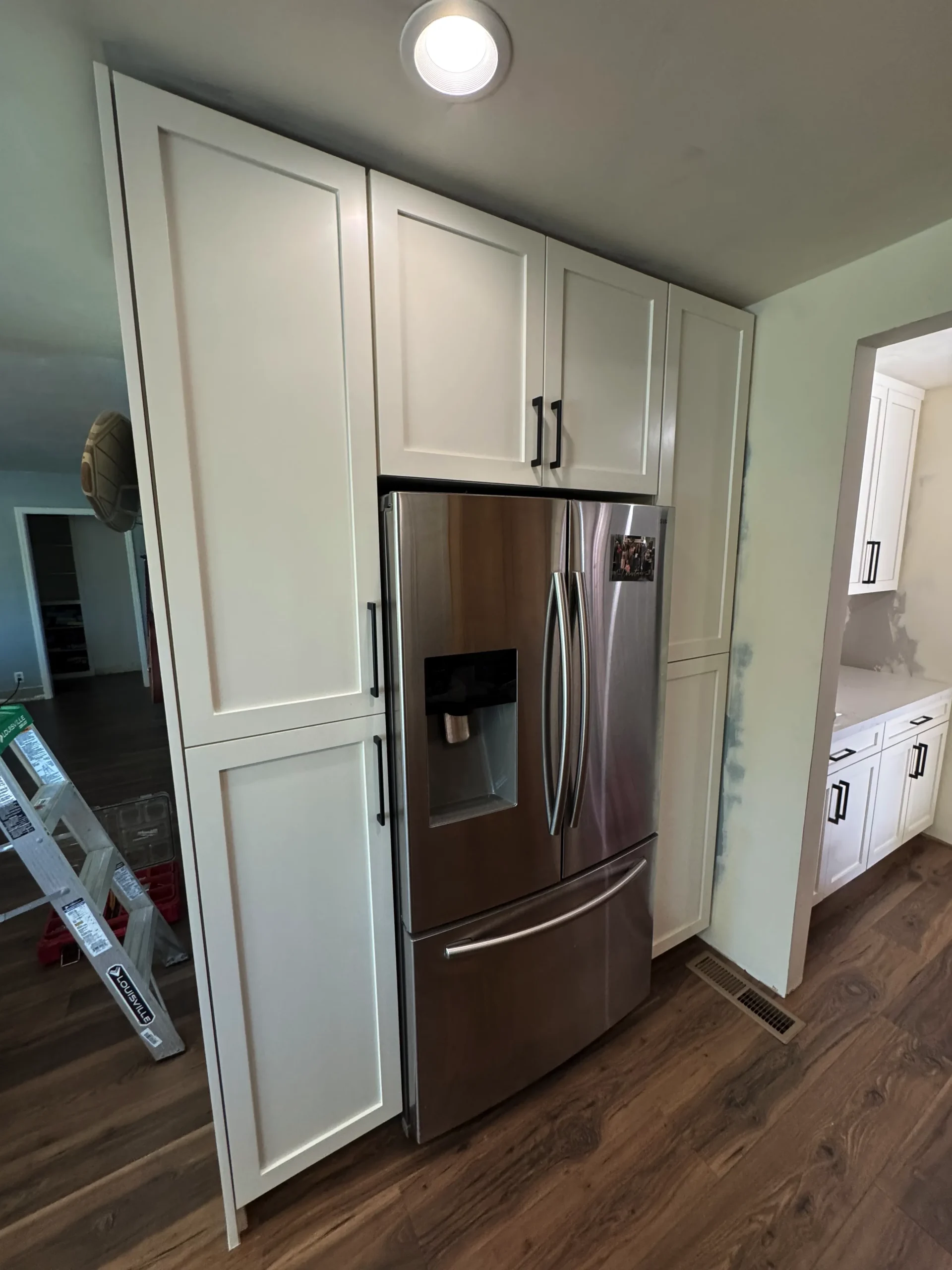 white and wood shaker cabinets remodel in Escondido for Zach's project