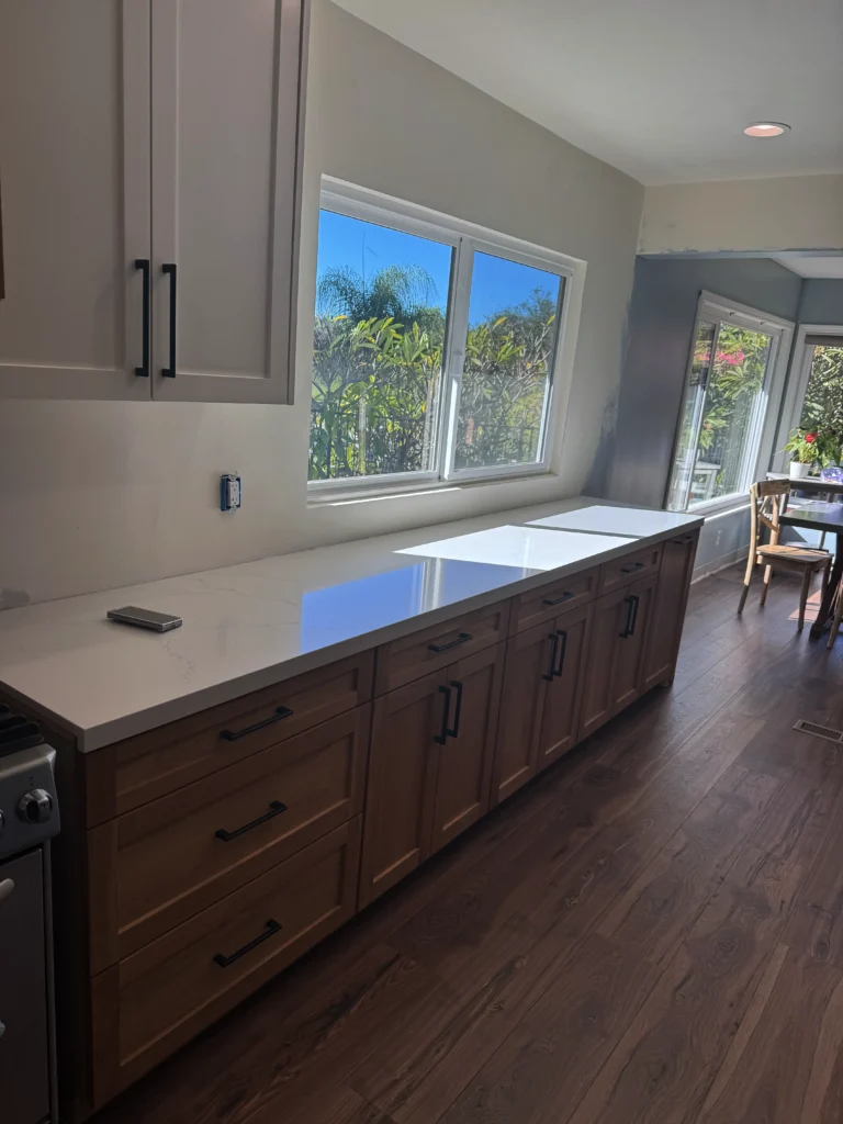 white and wood shaker cabinets remodel in Escondido for Zach's project