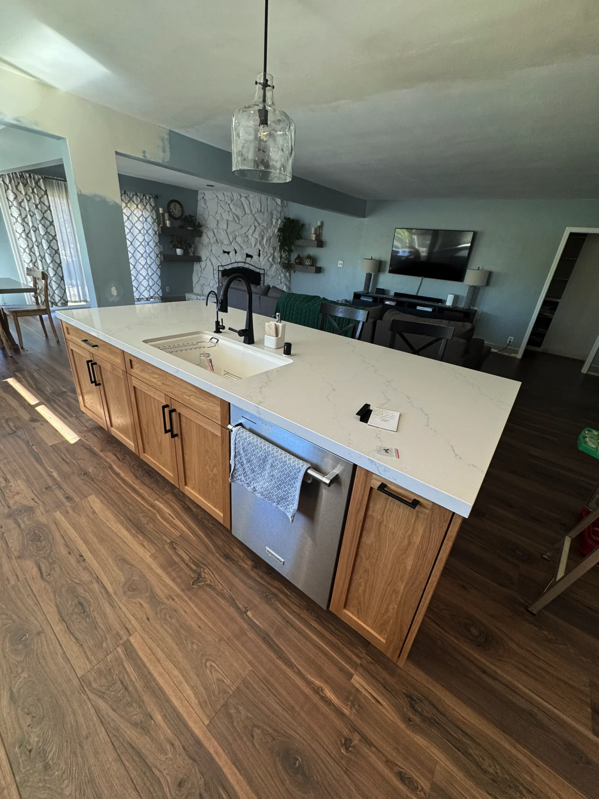 white and wood shaker cabinets remodel in Escondido for Zach's project