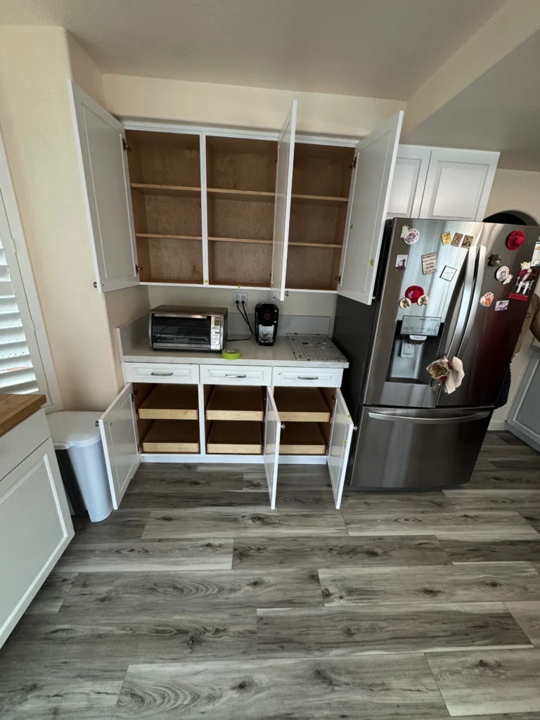 painted and wood cabinets Carlsbad kitchen project