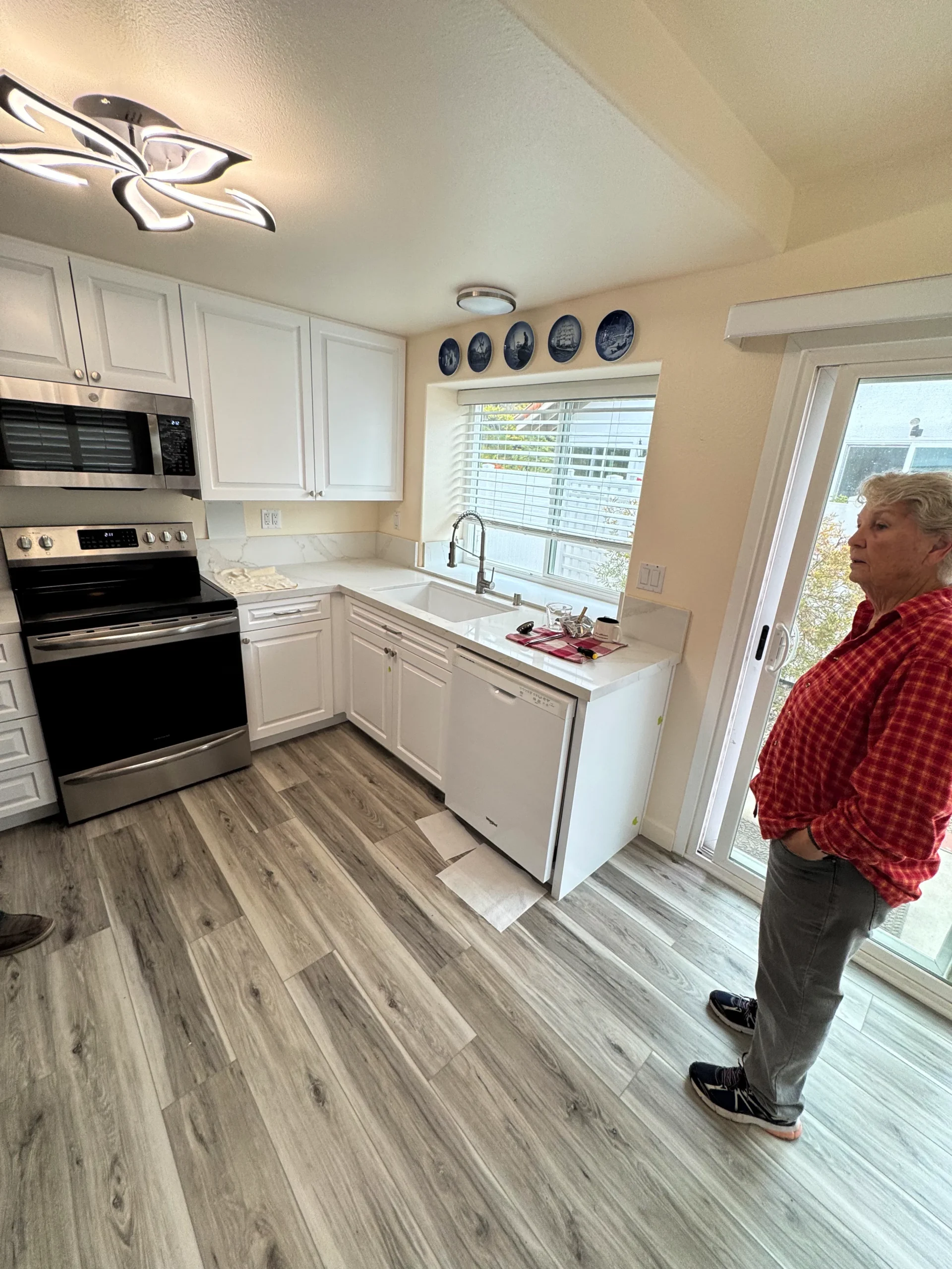 painted and wood cabinets Carlsbad kitchen project