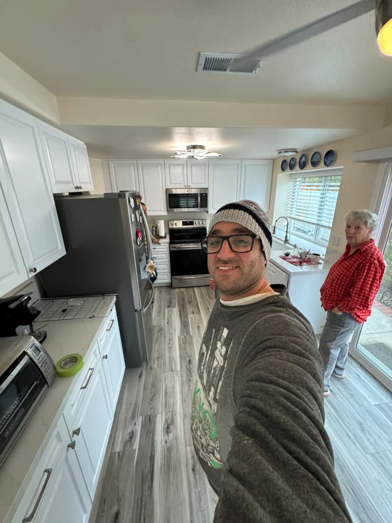 painted and wood cabinets Carlsbad kitchen project