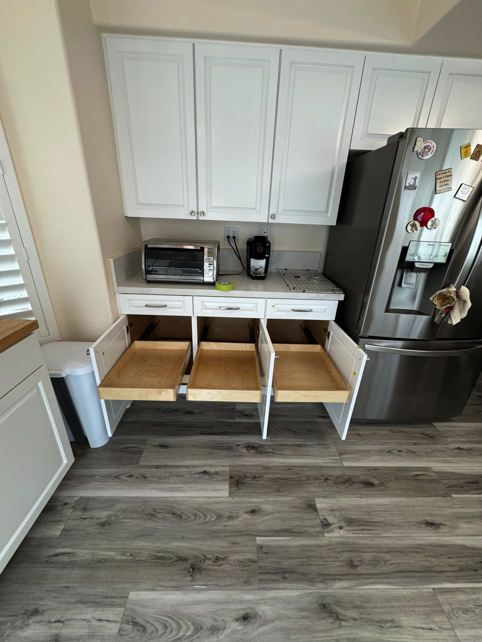 painted and wood cabinets Carlsbad kitchen project