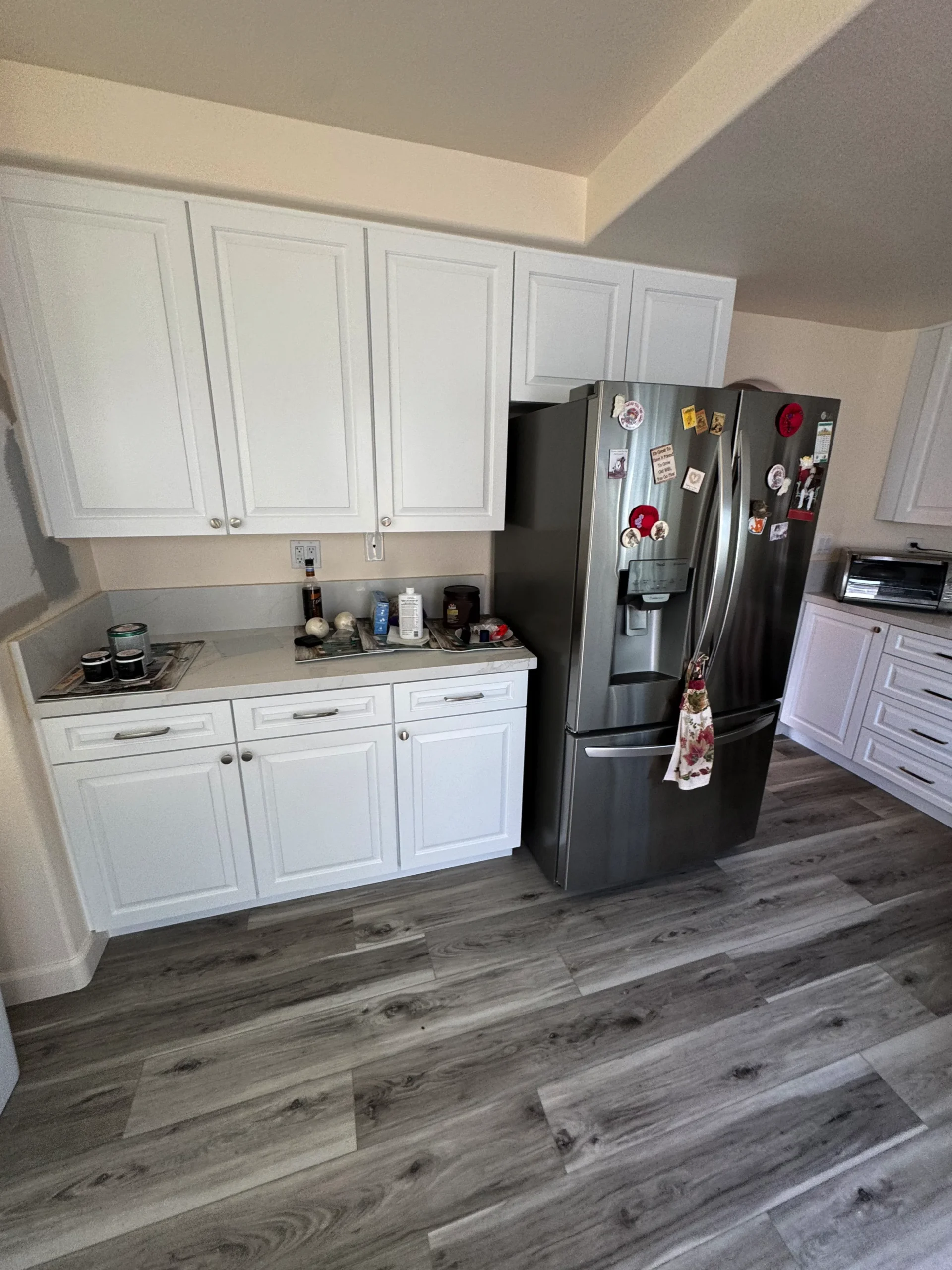 custom white oak shaker cabinets Carlsbad remodel