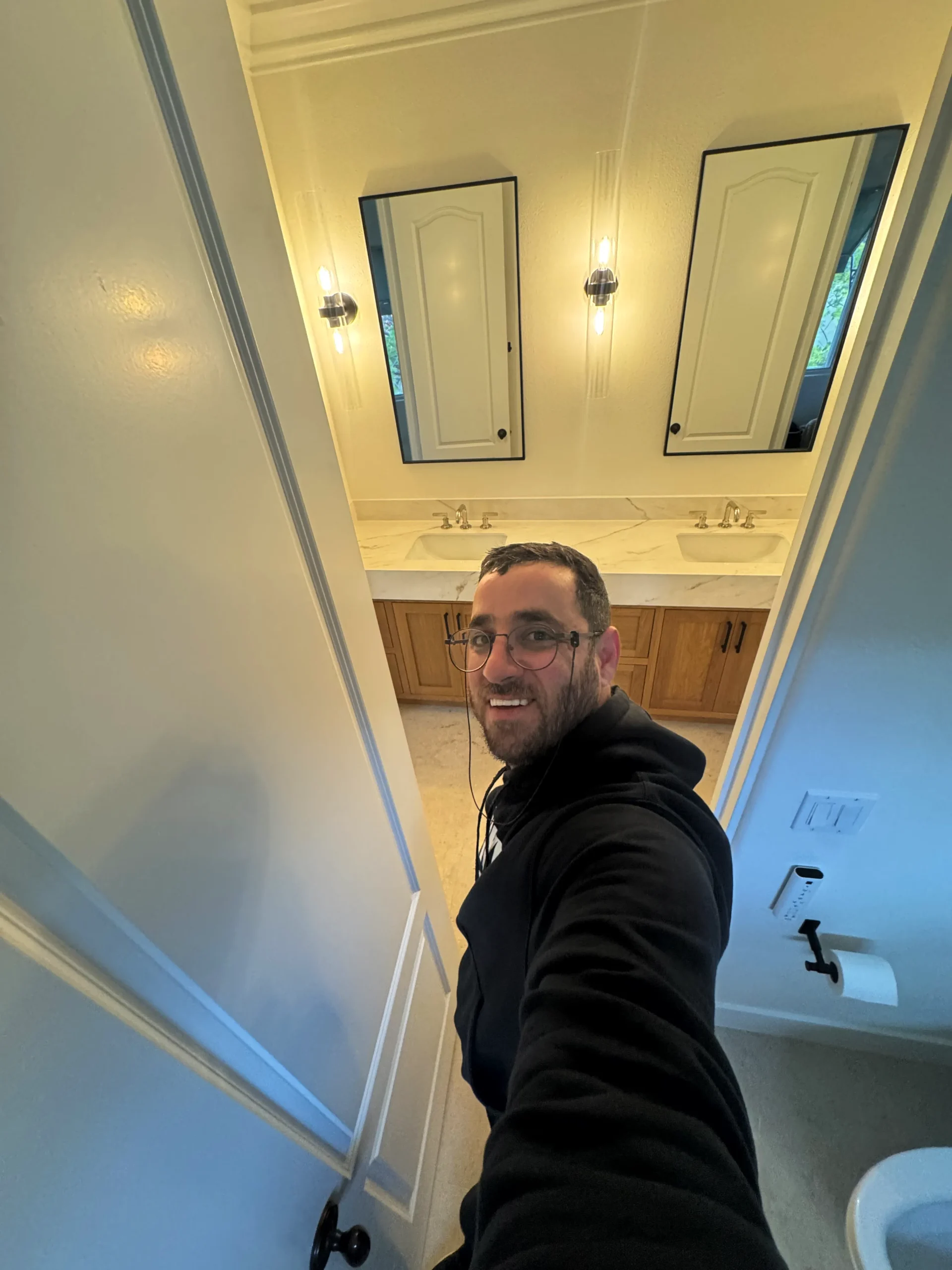 custom white oak shaker vanity in Rancho Santa Fe