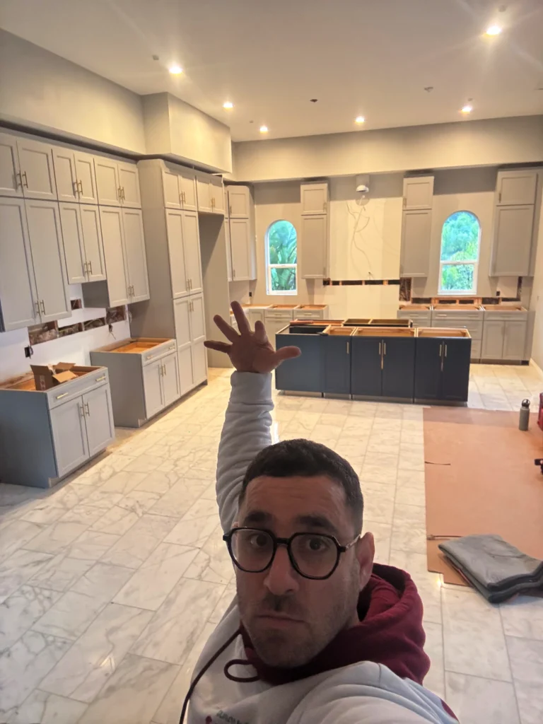 two-tone shaker cabinet installation Fallbrook