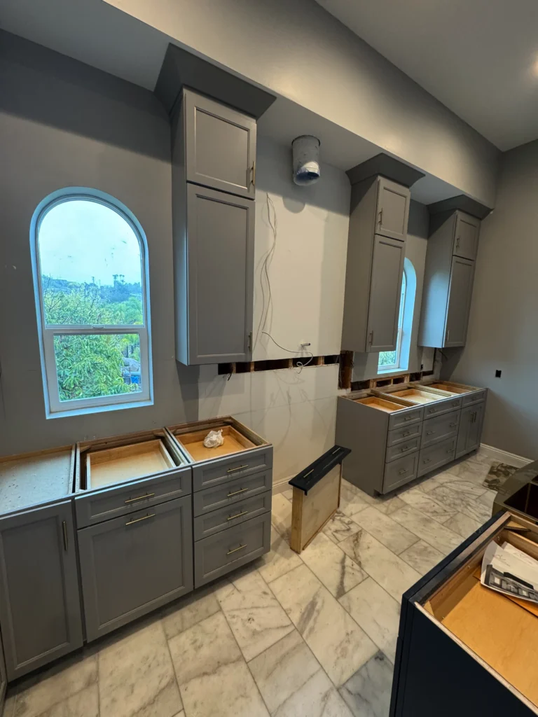 two-tone shaker cabinet installation Fallbrook