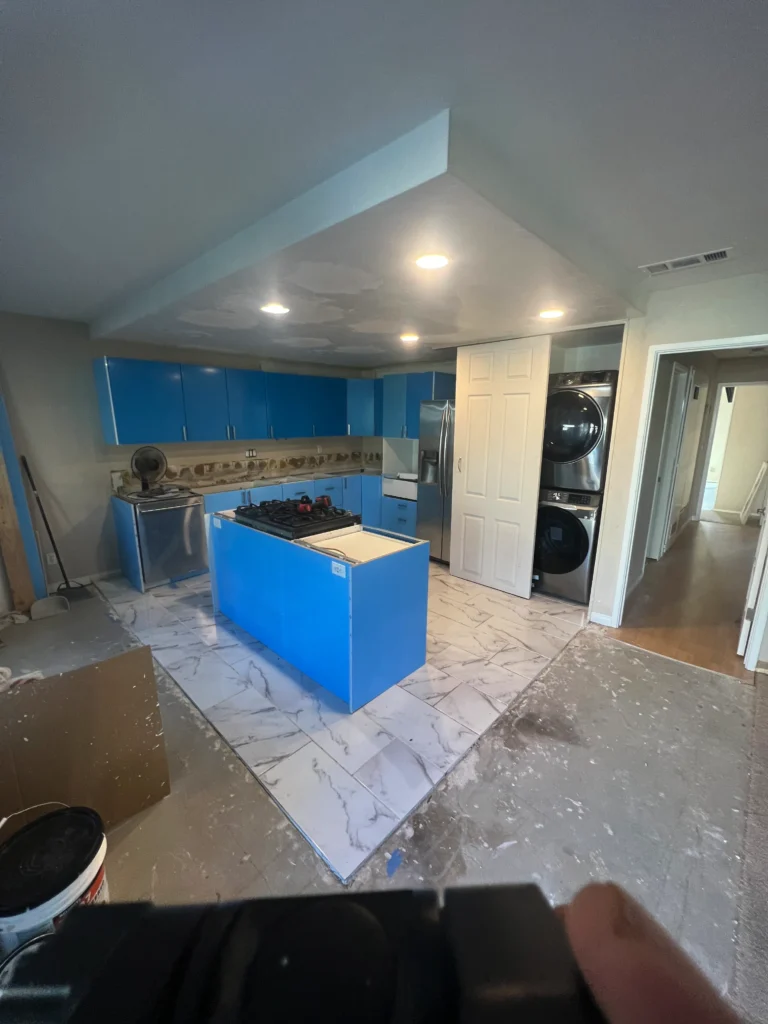 modern two-tone high-gloss kitchen in Carlsbad