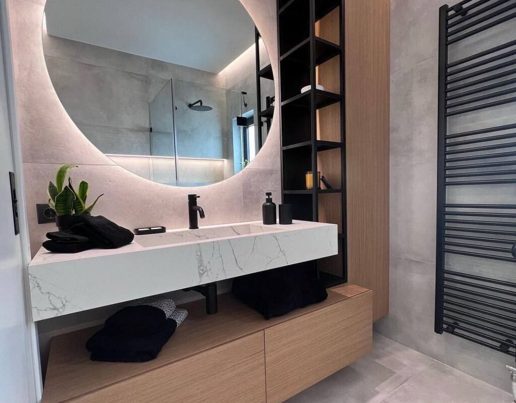 Modern bathroom cabinet design with sleek finishes