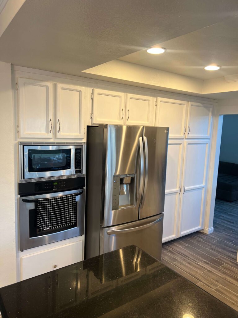 custom white pantry cabinets La Mesa kitchen