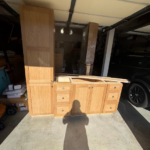 Original master bathroom vanity before upgrade