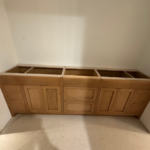 Traditional double sink vanity with tile countertop
