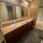 Old bathroom vanity before remodeling