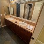 Old bathroom vanity before remodeling