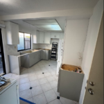 White and gray shaker cabinets