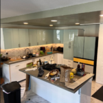 Modern mint green glossy cabinets