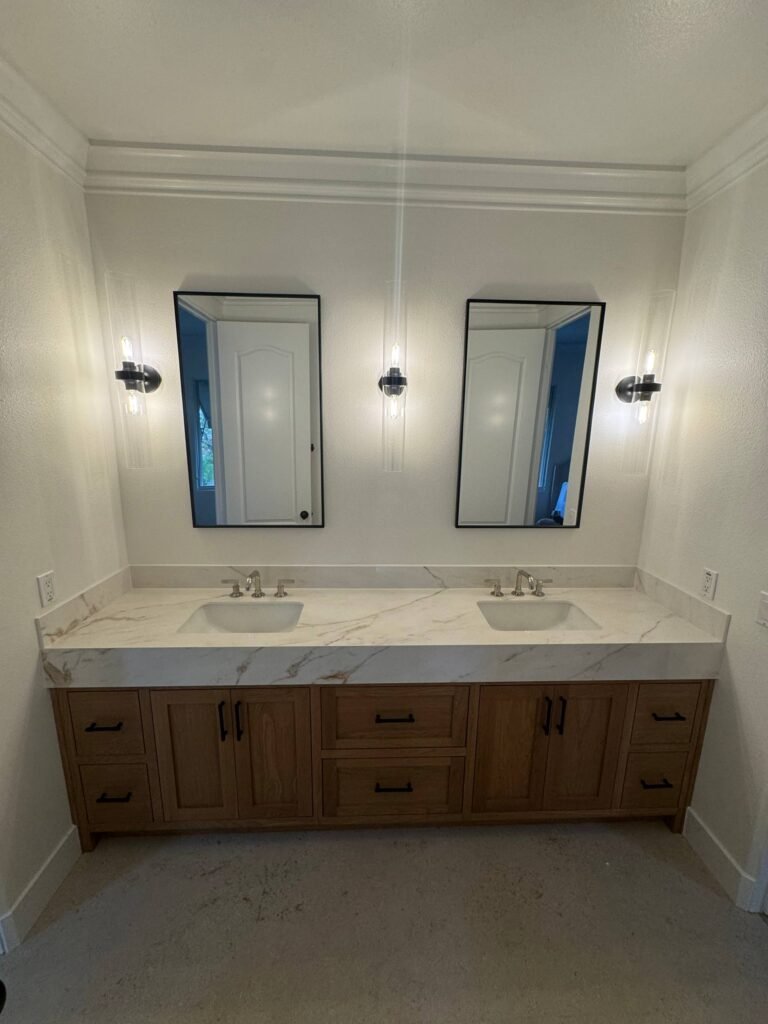 Custom White Oak Double Vanity – Ranch Santa Fe