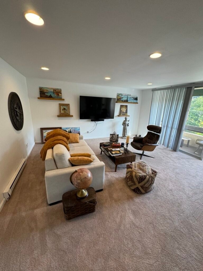 Custom White Shaker Entertainment Center in La Jolla, CA