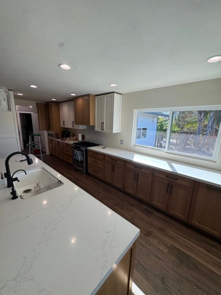 Custom White & White Oak Shaker Kitchen Cabinets in Escondido, CA
