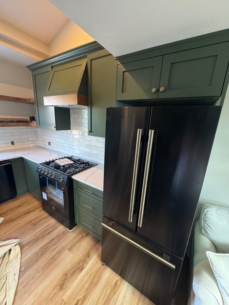 Custom Green Shaker Kitchen Cabinets in Fallbrook, CA