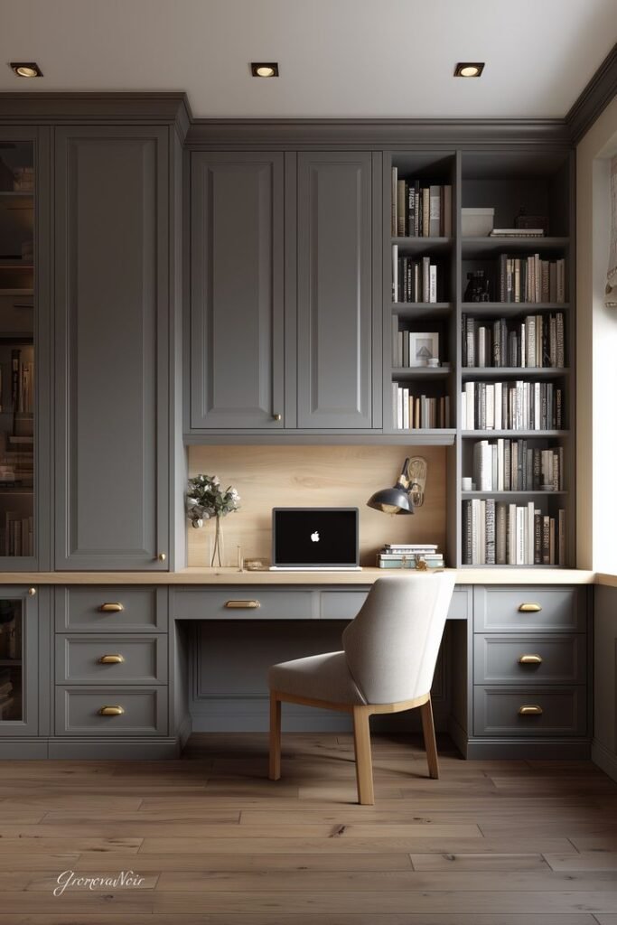 Built-in Office Desk & Storage Wall