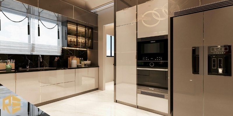 Two-Tone Luxury: Combining White Oak with Matte Painted Cabinetry