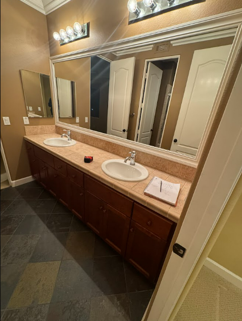 Traditional Oak Double Vanity Remodel