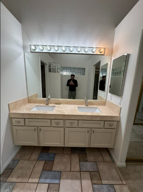 Classic Beige Double Sink Vanity