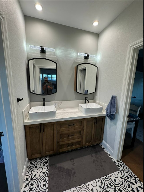Rustic Modern Double Vessel Sink Vanity