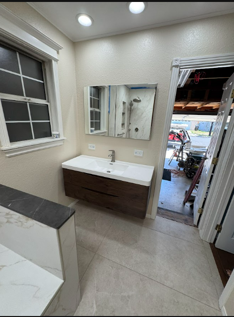 Minimalist Floating Vanity with Marble Top