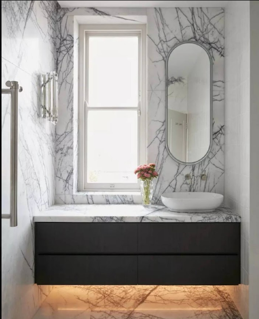 Custom Integrated Marble Top Vanity